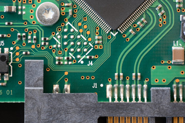 Electronic circuit board close up