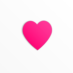 Icon of a pink red heart isolated on white background.