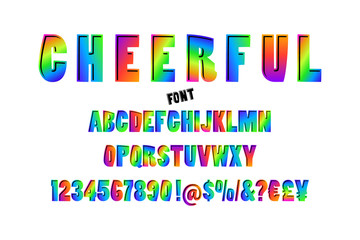 Abstract color font and alphabet