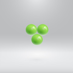 Colorful spheres floating, realistic vector illustration