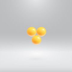 Colorful spheres floating, realistic vector illustration