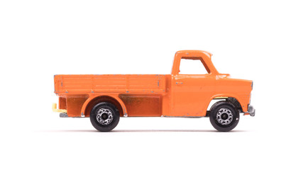Orange metal toy car