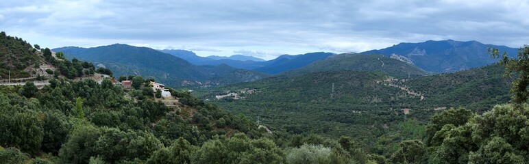Fototapeta na wymiar Corsica-panoramic outlook near village Castirla