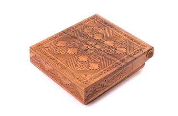 Old wooden cigarette case