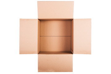 Obraz premium Empty cardboard box isolated on white