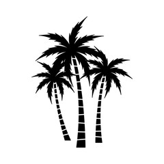 A palm tree silhouette set.