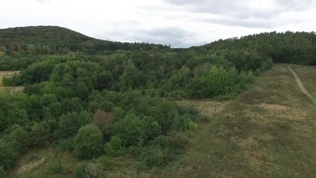 Footage of drone hovering above Sobotka village in Poland. Video was filmed during autumn 2018
