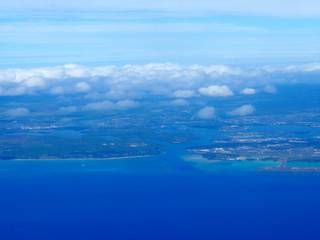 Aerial of Pearl Harbor and Honolulu Airport