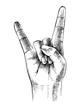 Sketched rock sign gesture