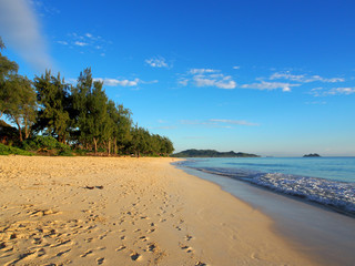 Waimanalo Beach at Dawn looking towards mokulua islands