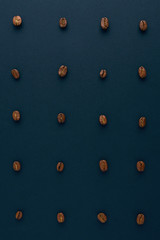 Roasted coffee beans concept. Vertikal arrangement.