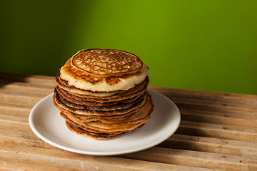 pancakes on the plate