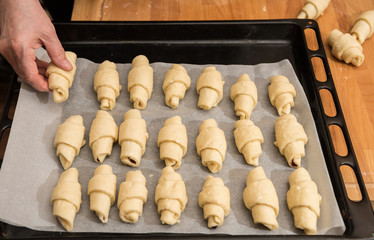 Semi-finished croissants made of excellent  dough