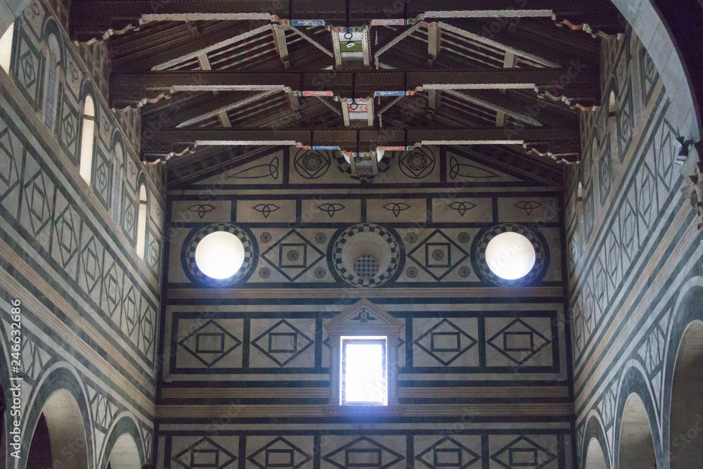 Wall mural interior view of basilica san miniato al monte, florence, tuscany, italy.