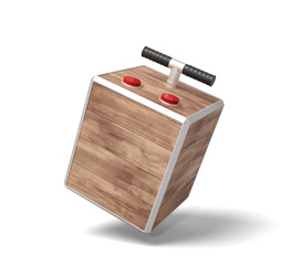 3d rendering of tnt detonator box isolated on white background