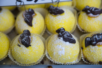 Polenta cakes, traditional Bergamo sweets, Italy.