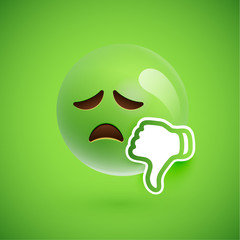 Emoticon with thumbs up, vector illustration