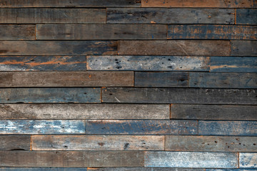 close-up shot of old dirty grunge plank aged wood panel.