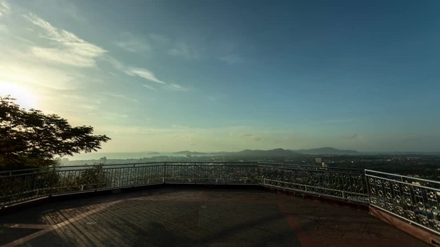 Time lapse 4K ,Khao Rang Viewpoint of Phuket city in sunrise Phuket province Thailand