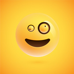 Realistic emoticon, vector illustration
