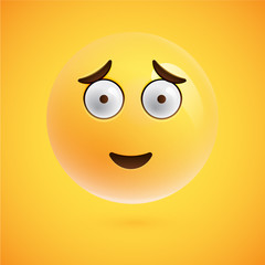 Realistic emoticon, vector illustration