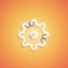 Glowing realistic neon icon for web, vector illustration