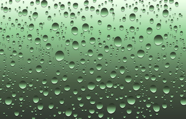 Realistic water drops on a plain glass, vector illustration