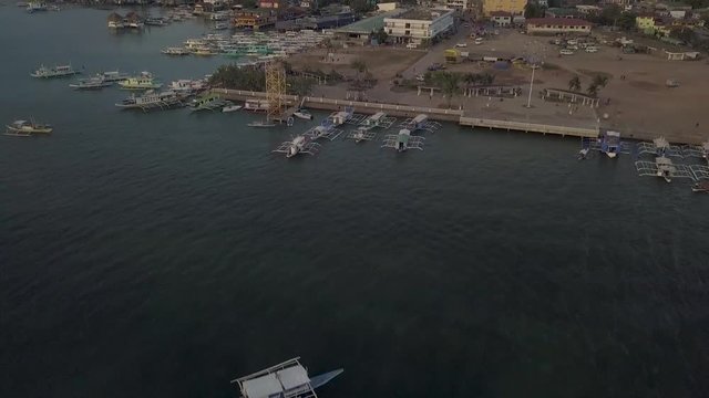 Coron Harbour and Mount Tapyas at sunset, Palawan (Philippines)