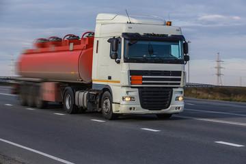 Fototapeta na wymiar fuel truck on the highway