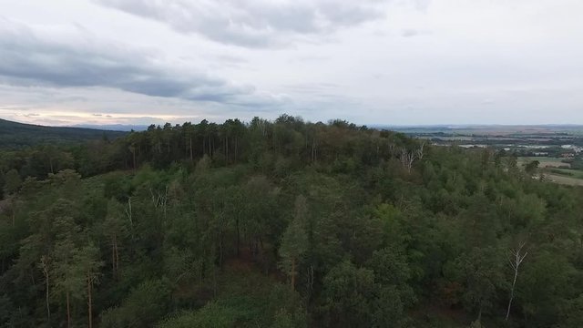 Footage of drone hovering above Sobotka village in Poland. Video was filmed during autumn 2018