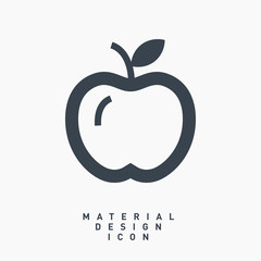 Apple fruit material design line vector icon