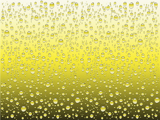 Realistic water drops on a plain glass, vector illustration