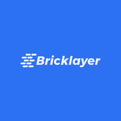 Bricklayer Vector Logo with Wall