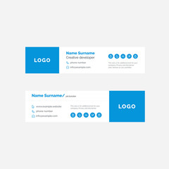 Corporate Email Signature Design Blue With A Lot Information