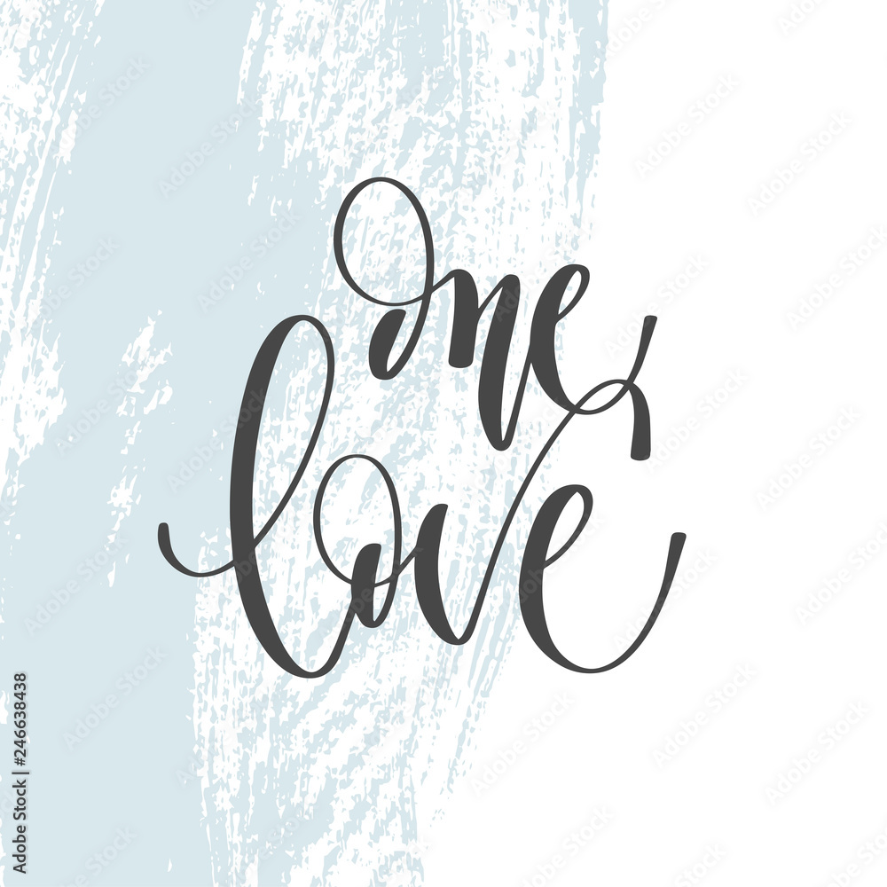 Sticker one love - hand lettering inscription text to valentine's day