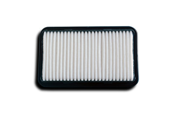 the engine air filter on white background isolated