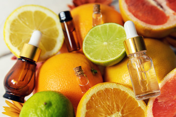 citrus fruit essential oils and cosmetics