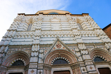 Obraz premium Closeup facade of Cathedral of Saint Mary of the Assumption, Siena, Tuscany, Italy