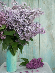 lilac flowers in a vase