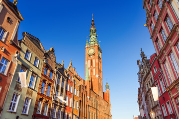 Obraz premium Colorful facades in the old town of Gdansk, Poland