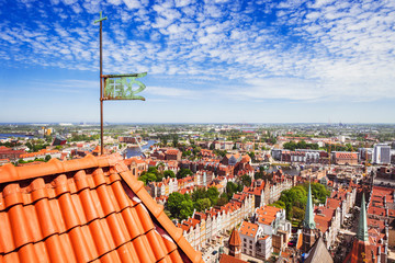 Poland, Gdansk, aerial view. Famous travel destination in Europe