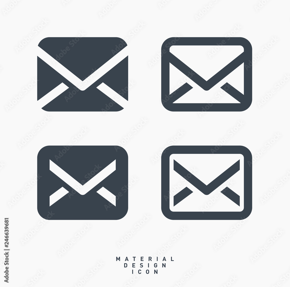 Poster email message material design line vector icon