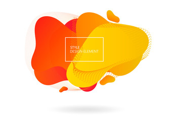 Abstract form of fluid. Liquid design. Isolated gradient waves with geometric lines, dots and lines. Vector illustration on white background