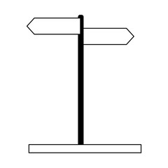 street sign post symbol black and white