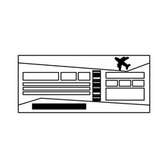 flight ticket symbol black and white