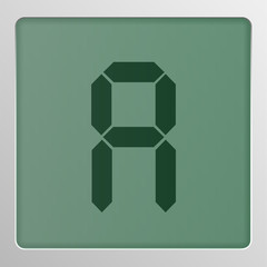 Fototapeta premium Digital character set typeface on a screen, vector illustration