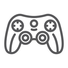 Game controller line icon, game and play, joystick sign, vector graphics, a linear pattern on a white background.