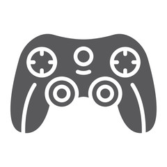 Game controller glyph icon, game and play, joystick sign, vector graphics, a solid pattern on a white background.