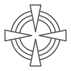 Target thin line icon, game and aim, focus sign, vector graphics, a linear pattern on a white background.