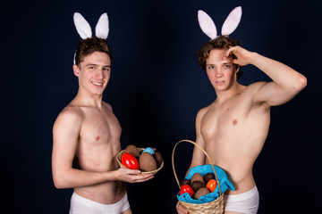 Easter. Two sexy funny guys. 